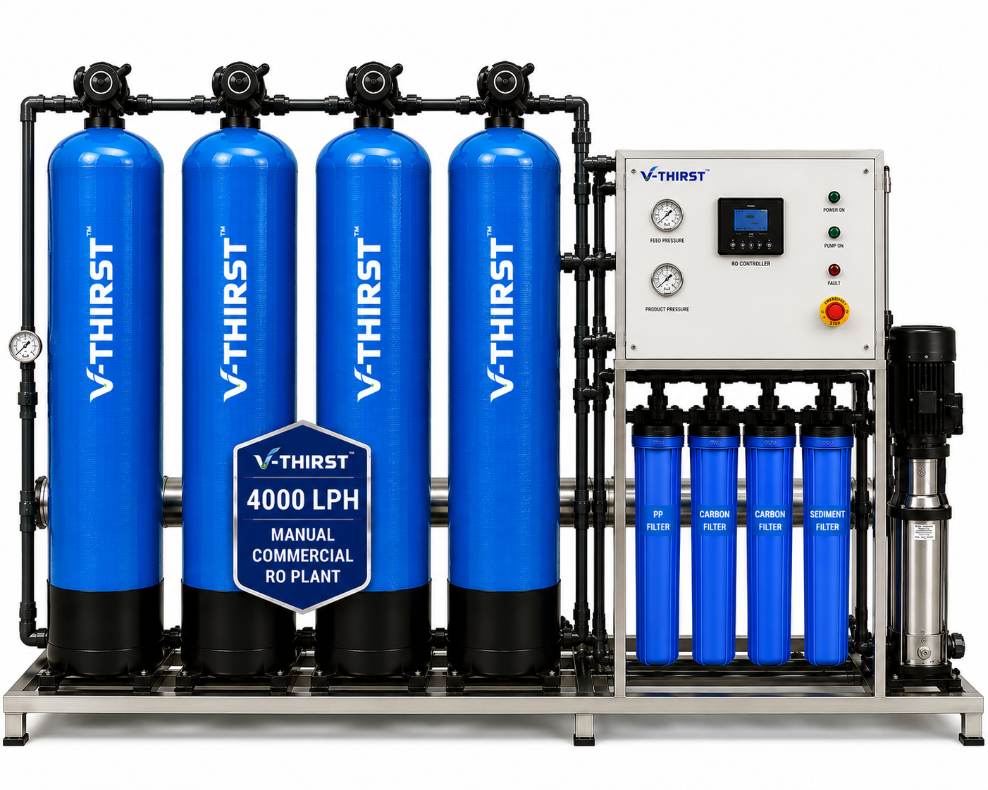 V-Thirst 4000 LPH Manual Commercial RO Plant