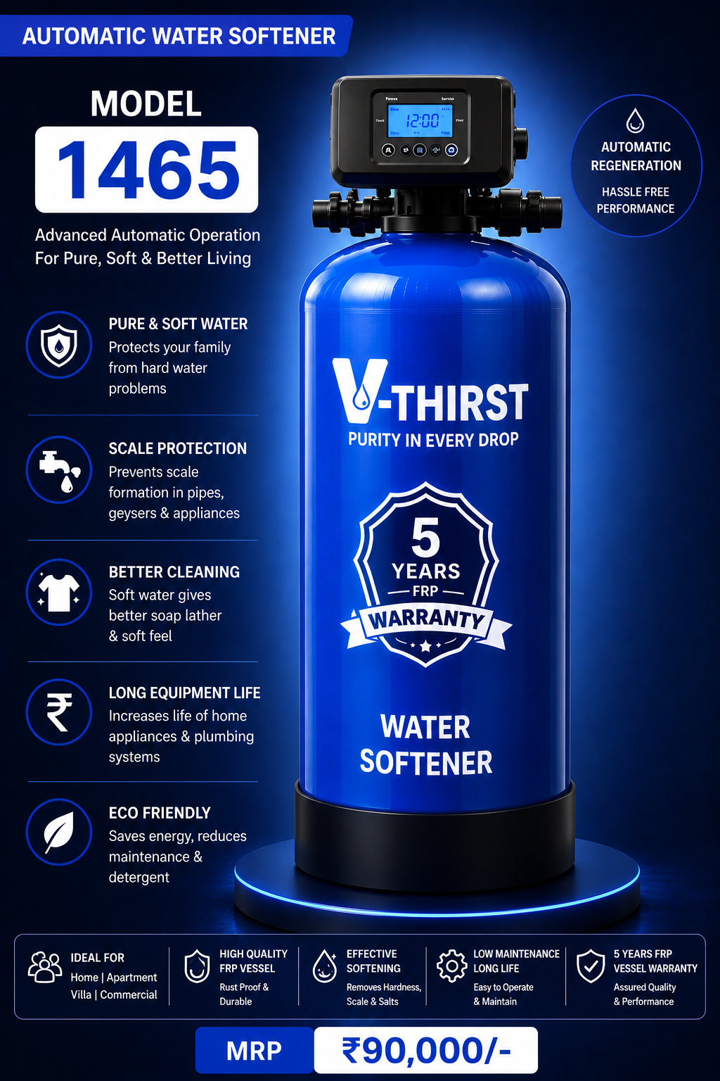 V-Thirst Water Softener 1465 (Automatic)
